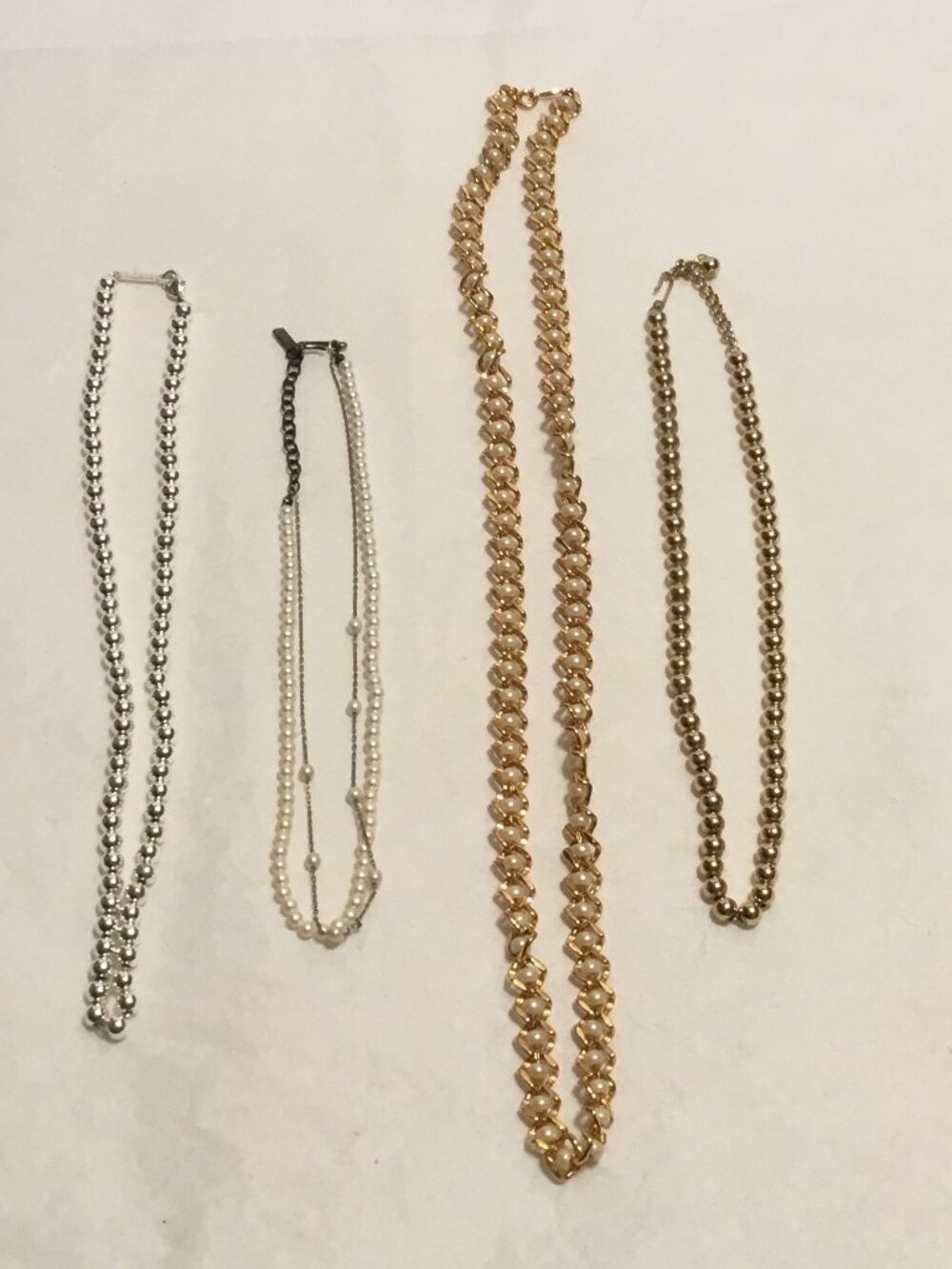 Lotof 4 vintage Napier beaded and pearl necklaces